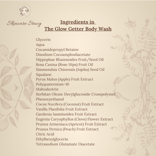Ingredients in The Glow Getter Body Wash