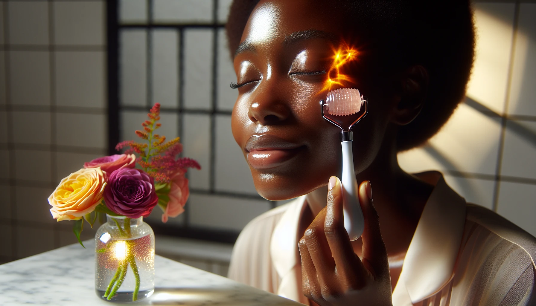 Rose Dermaroller for facial massage